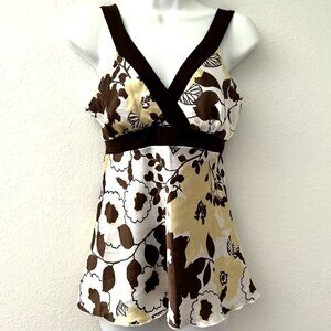 Y2K TEMPTED FLORAL TIE BACK TOP EUC